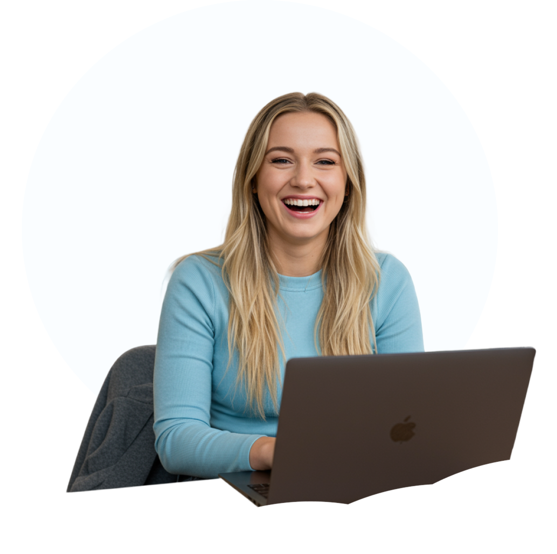 Team-Mitglied mit Laptop